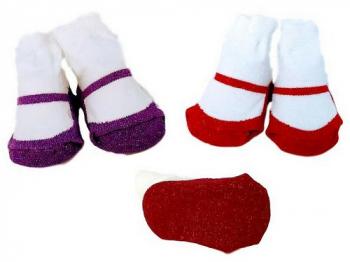 Glitter Infant Socks - Diamond Heart and Shoe Shape Styles