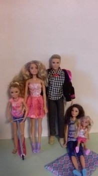 Barbie family set.