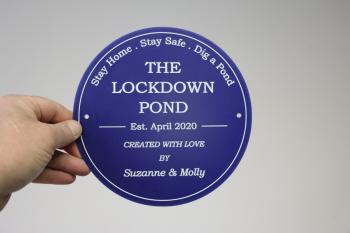 Lockdown Pond Sign Blue Plaque Personalised