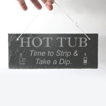 Slate Hanging Plaque Hot Tub Sign
