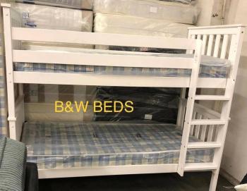 neptune WHITE BUNK BED WITH MATTRESSES