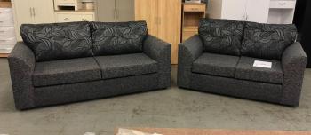 BLACK DUNDEE FIXED BACK 3 Seater and 2 Seater Sofas