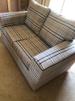 2 seater sofa bed n gleneagles check saddle fabric