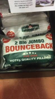 2 big jumbo bounce back pillows