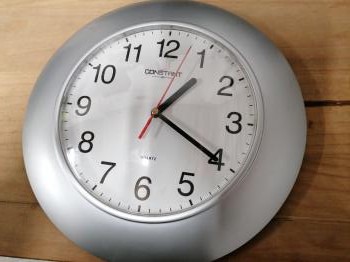 Silver kitchen clock