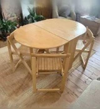 Wooden Butterfly table  4 chairs from John Lewis