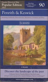 Cassini Historical Map 90 Penrith  Keswick