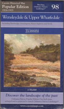 Cassini Historical Map 98 Wensleydale  Upper Wharfedale