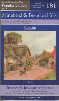 Cassini Historical Map 181 Minehead   Brendon Hills