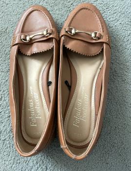 Woman tan shoes