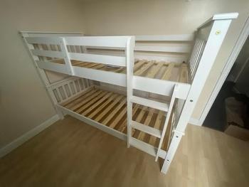 NEPTUNE WHITE BUNK BED (FRAME ONLY NO MATTRESSES)