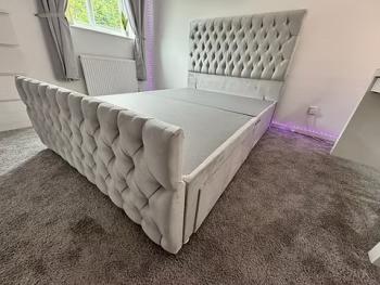 DOUBLE - ROMNEY DIVAN with 4 drawers floor standing headboar