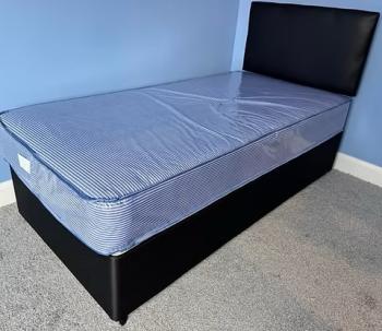SINGLE WATERPROOF MATTRESS WITH DIVAN BASE AND HEADBOARD