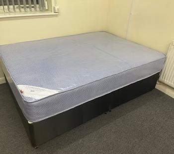 DOUBLE - WATERPROOF MATTRESS WITH BLACK CHENILLE DIVAN BASE