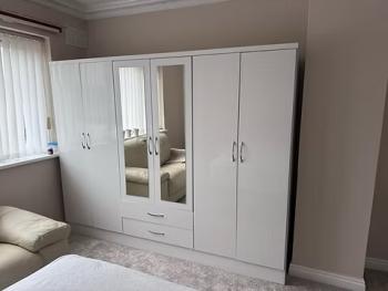 Nevada 6 door 2 drawer white gloss wardobe