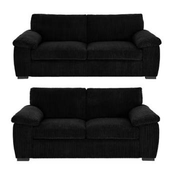 LILY 32 SOFAS IN BLACK JUMBO CORD FABRIC