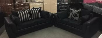 LUSH 3 and 2 SOFAS - BLACK