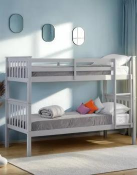 ERIN - BUNK BED - light grey - 2 x single budget mattresses