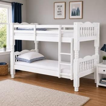TRIESTE CHUNKY PINE BUNK - WHITE WASH