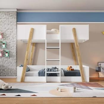 JERRY BUNK BED - white  oak (frame only)