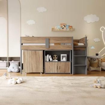 ALFI MIDI SLEEPER - GREY  MEDIUM OAK - NO MATTRESES