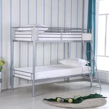 HIMLEY METAL BUNK WITH 2 BUDGET MATTTESES - SILVER