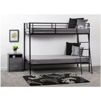 BLACK - BRANDON BUNK BED FRAME AND BUDGET MATTRESSES