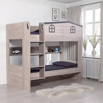HECTOR BUNK BED  2 BUDGET MATS - ASH GREY