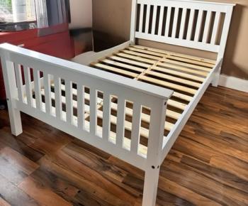 MONACO 4 FOOT WHITE HIGH FOOT END WOODEN BED FRAME