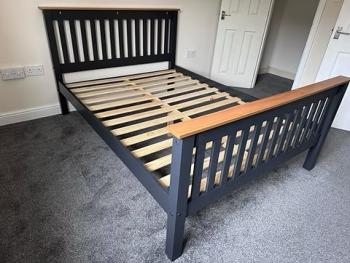 MONACO DOUBLE GREY HIGH FOOT END WOODEN BED FRAME