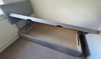 SINGLE - SIDE LIFT DIVAN OTTOMAN BED WITH 20 INCH HB
