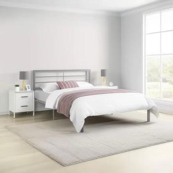DOUBLE - JENNIFER SILVER METAL BEDFRAME