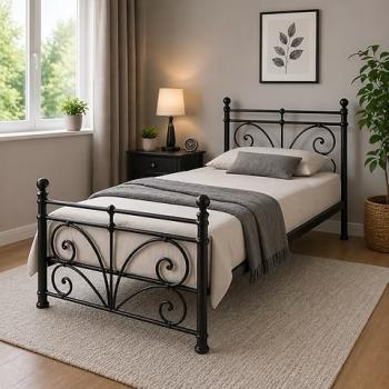 SEPARO single metal bed frame - black