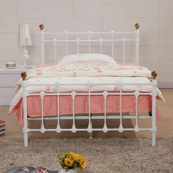 DOUBLE ROCHELLE WHITE METAL BEDFRAME