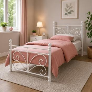 SEPARO single metal bed - white