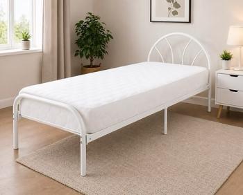 SINGLE - SYDNEY WHITE METAL BEDFRAME
