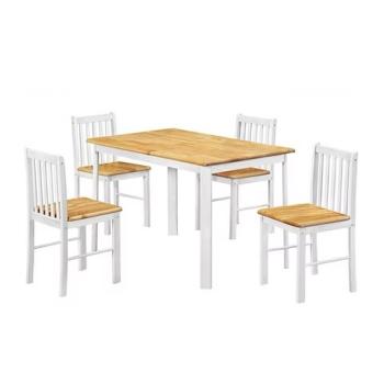 SHELDON DINING SET - oak and white