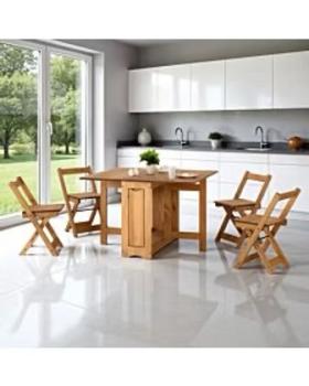 SANTOS BUTTERFLY DINING SET - NATURAL WAX