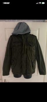 Men's Levi's Sherpa-Lined Hooded Military Jacket in small