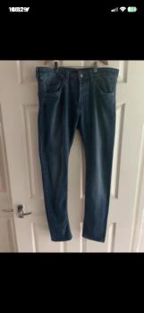Men's HM dark blue skinny low waist jeans W 33" L 32"