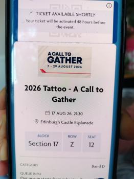 Edinburgh Military Tattoo Tickets x 2