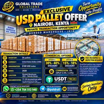 30-PALLET USD INVENTORY  JKIA  BONDED-WAREHOUSE AREA